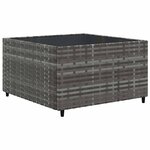 vidaXL Salon de jardin 7 Pièces avec coussins Gris Résine tressée