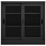 vidaXL Armoire à portes coulissantes Anthracite 90x40x90 cm Acier