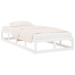 vidaXL Cadre de lit sans matelas blanc 100x200 cm bois massif