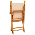 vidaXL Ensemble à manger de jardin 7 Pièces beige tissu et bois massif