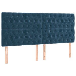 vidaXL Tête de lit Bleu foncé 180 x 7 x 118/128 cm Velours