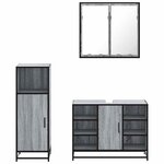 vidaXL Ensemble de meubles de salle de bain 3 Pièces Sonoma gris