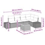 vidaXL Ensemble de canapé de jardin avec coussin 6 Pièces Noir polyrotin