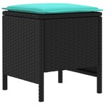 vidaXL Ensembles de meubles 6 Pièces Noir et turquoise Rotin PE