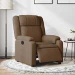 vidaXL Fauteuil inclinable électrique Marron Tissu