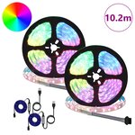 vidaXL Bande LED 2 Pièces Noir et Transparent 5100 mm Cuivre et plastique