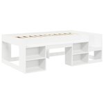 vidaXL Cadre de lit avec tunnel 3 Pièces Blanc Bois d’ingénierie