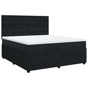vidaXL Sommier à lattes de lit avec matelas Noir 180x200 cm Velours