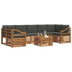 vidaXL Ensemble de canapés d'extérieur 8 pc Naturel et Anthracite