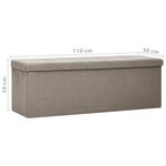 vidaXL Banc de rangement pliable Taupe Faux lin