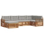 vidaXL Ensemble de canapés d'extérieur 6 Pièces Gris Naturel et Clair