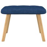 vidaXL Chaise de relaxation avec tabouret Bleu Tissu