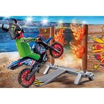 PLAYMOBIL 71808 - Action Heroes Cascadeurs avec quad moto et tremplins