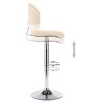 vidaXL Tabouret de bar Crème Similicuir