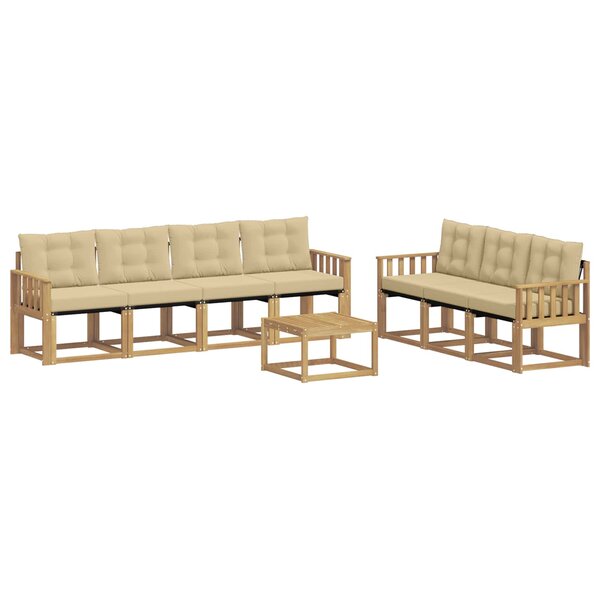 vidaXL Ensemble de canapés d'extérieur 8 pc Blanc et Beige
