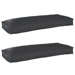 vidaXL Coussins de palette pour banc 2 Pièces Noir 100x40x8 cm Tissu Oxford