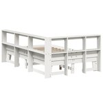 vidaXL Lit bibliothèque sans matelas blanc 140x190 cm bois pin massif