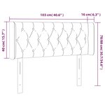 vidaXL Tête de lit à LED Gris clair 103x16x78/88 cm Velours