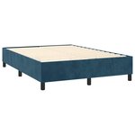 vidaXL Sommier à lattes de lit et matelas Bleu foncé 140x200cm Velours