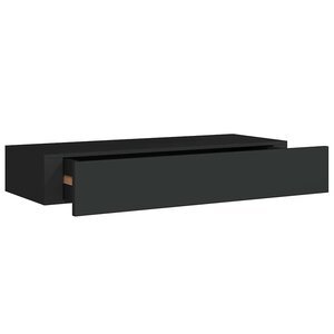 vidaXL Étagère à tiroir murale Noir 60x23 5x10 cm MDF