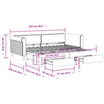 vidaXL Lit de jour avec gigogne et tiroirs sans matelas rose 90x200 cm