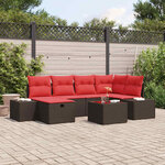 vidaXL Ensemble de canapé de jardin 7 Pièces Marron 55 x 62 x 69 cm