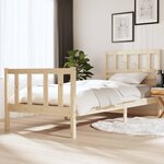 vidaXL Cadre de lit Bois solide 90x200 cm