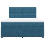 vidaXL Sommier à lattes de lit et matelas Bleu foncé 180x200cm Velours