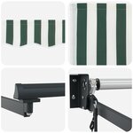 Auvent rétractable automatique vidaXL Vert et Blanc 350x250 cm