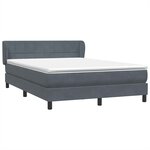 vidaXL Sommier à lattes de lit et matelas gris foncé 140x220cm velours