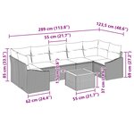 vidaXL Ensemble de canapé de jardin 8 Pièces Gris et bleu marine