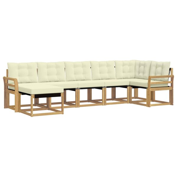 vidaXL Ensemble de canapés d'extérieur 7 pc Blanc et crème