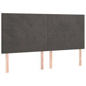 vidaXL Têtes de lit 4 Pièces Gris foncé 90x5x78/88 cm Velours
