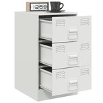 vidaXL Tables de chevet 2 Pièces blanc 34 5x39x62 cm acier
