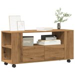 vidaXL Meuble TV avec roulettes chêne artisanal bois d'ingénierie