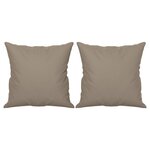 vidaXL Canapé 2 places avec oreillers taupe 120 cm tissu microfibre