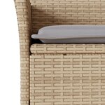 vidaXL Ensemble à manger de jardin et coussins 7 Pièces beige rotin verre