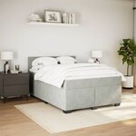 vidaXL Sommier à lattes de lit et matelas Gris clair 140x190cm Velours