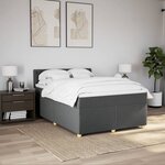 vidaXL Sommier à lattes de lit avec matelas Gris foncé 140x190cm Tissu