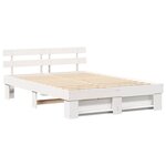 vidaXL Cadre de lit avec tête de lit Blanc 150 x 200 cm Pin massif