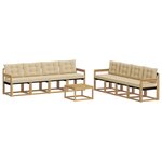 vidaXL Ensemble de canapés d'extérieur 9 pc Blanc et Beige