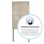 Bloc collectif Leabox  2x4  grade 3  simple face  Extérieur  fixation sur pieds à sceller   Ivoire RAL 1015  finition brillante