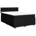 vidaXL Sommier à lattes de lit avec matelas Noir 140x190 cm Tissu