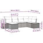 vidaXL Ensemble de canapé de jardin avec coussin Noir polyrotin