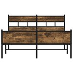 vidaXL Cadre de lit en métal sans matelas chêne fumé 160x200 cm