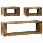vidaXL Meuble TV avec Rangement 3 Pièces Marron Bois de manguier massif