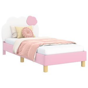 vidaXL Cadre de lit pour enfants avec tête de lit Rose 80 x 160 cm PU