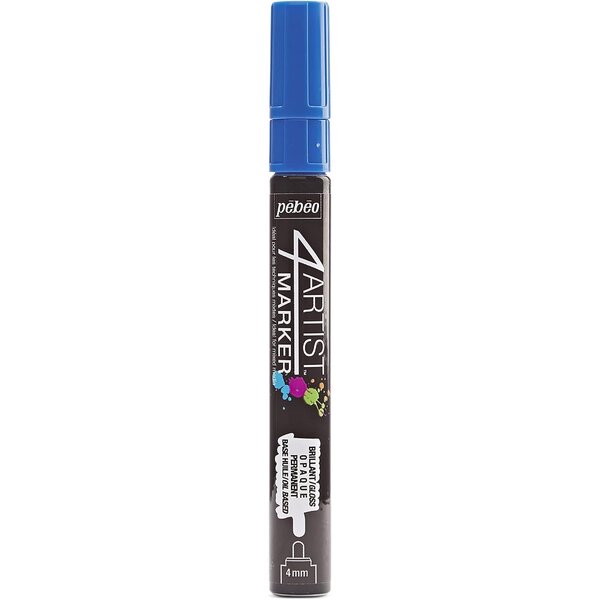 Marqueur peinture 4ARTIST pointe ogive 4 mm Bleu Foncé PÉBÉO