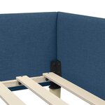 vidaXL Cadre de lit d'angle avec tête de lit Bleu 90 x 190 cm tissu