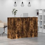 vidaXL Bureau de réception chêne fumé 155x50x103 5cm bois d'ingénierie